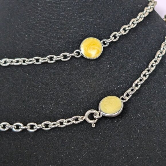 (2/$20) Vintage Yellow Enamel Accent Chain - Picture 4 of 5